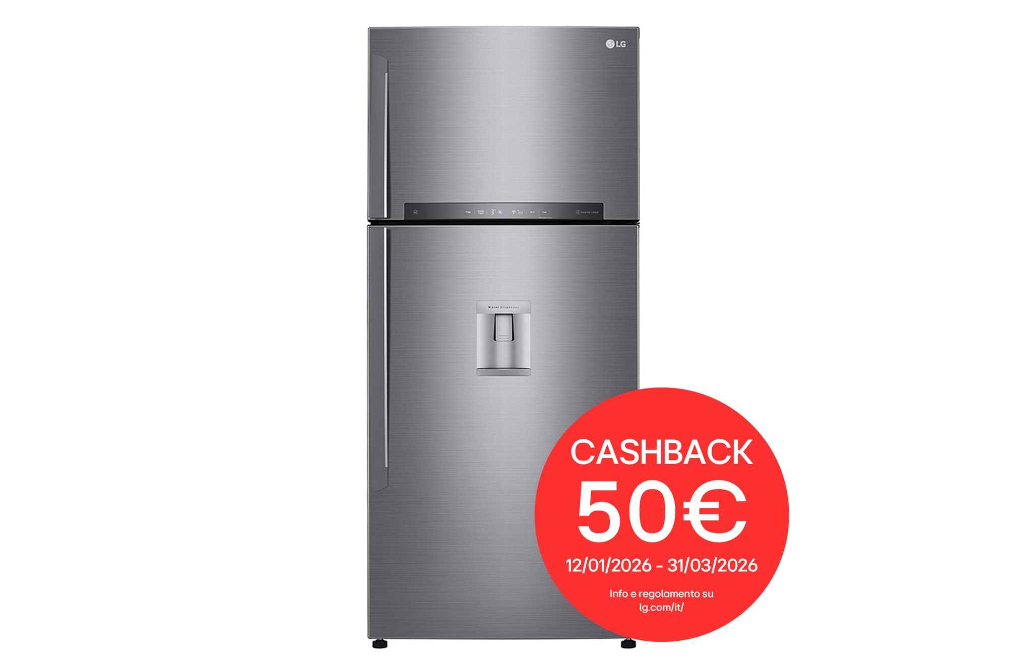 Foto frontale del frigorifero LG GTF744PZPED